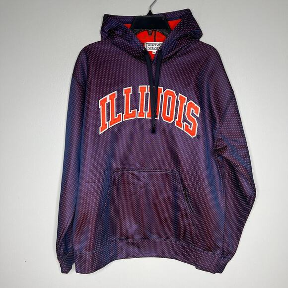 University of Illinois Pullover Hoodie Sweatshirt Sz. Medium Blue Orange U of I - Picture 5 of 12